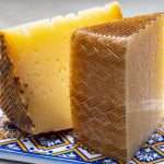 spanish cheese manchego made from sheep milk close up